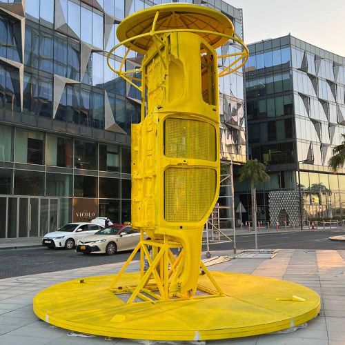 Custom Built Yellow Sculpture for Outdoor Event Fabrication in Ras Al Khaimah