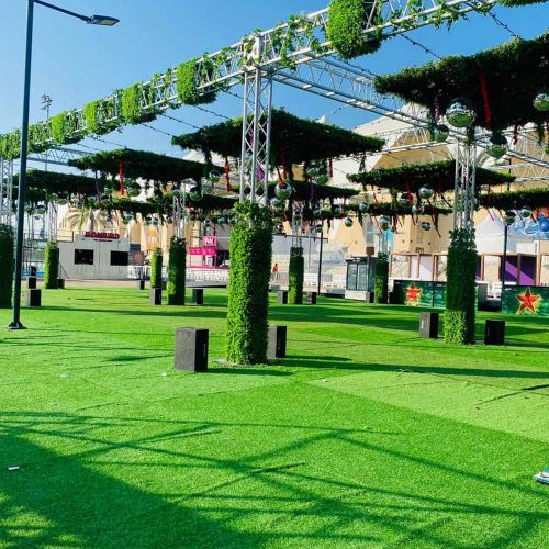 Custom Festival Event Fabrication with Greenery and Lighting Decor in Ras Al Khaimah