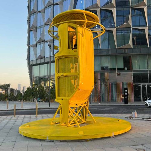 Custom Yellow Lighthouse Prop for Outdoor Event and Public Display in Ras Al Khaimah