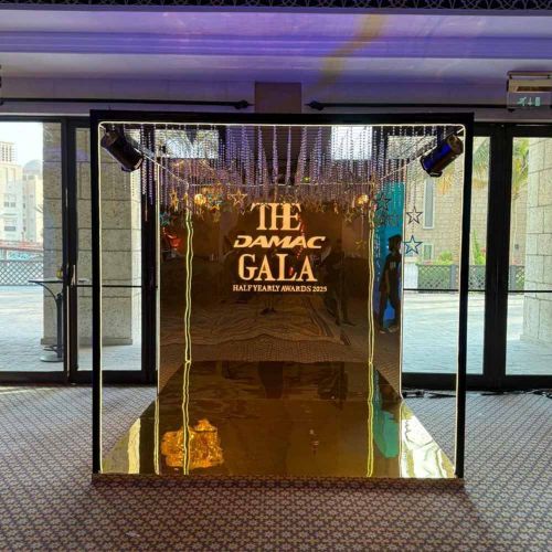 Event Entrance and Awards Backdrop Fabrication with Lighting in Ras Al Khaimah