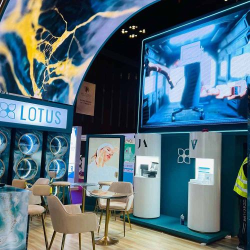 Exhibition Booth Fabrication with Large LED Screen Installation in Ras Al Khaimah