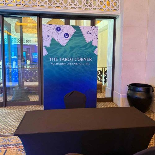 Tarot Corner Event Booth with Custom Fabrication and Graphics in Ras Al Khaimah
